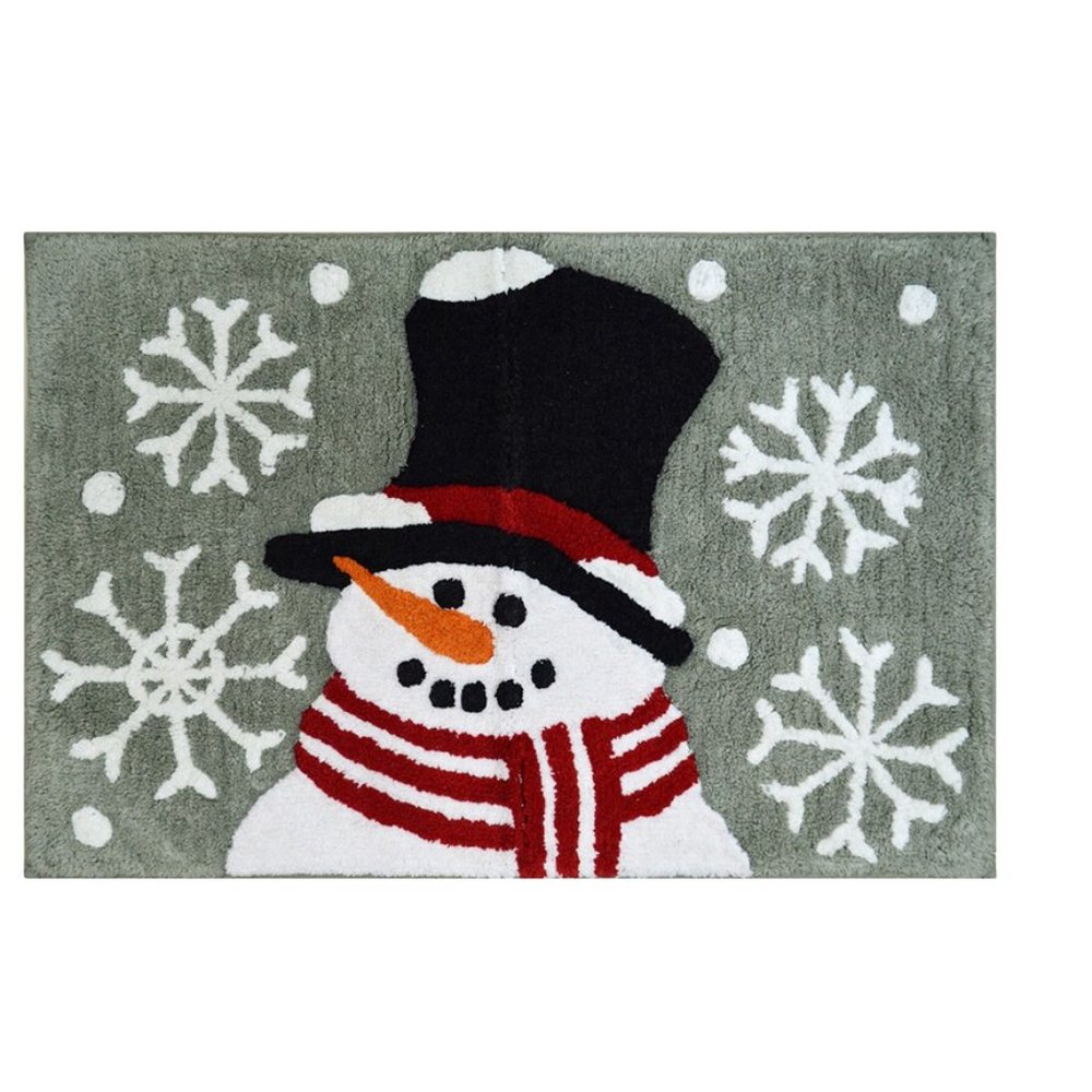 St. Nicholas Square Snowman Bath Rug 20'' x 30"